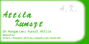 attila kunszt business card